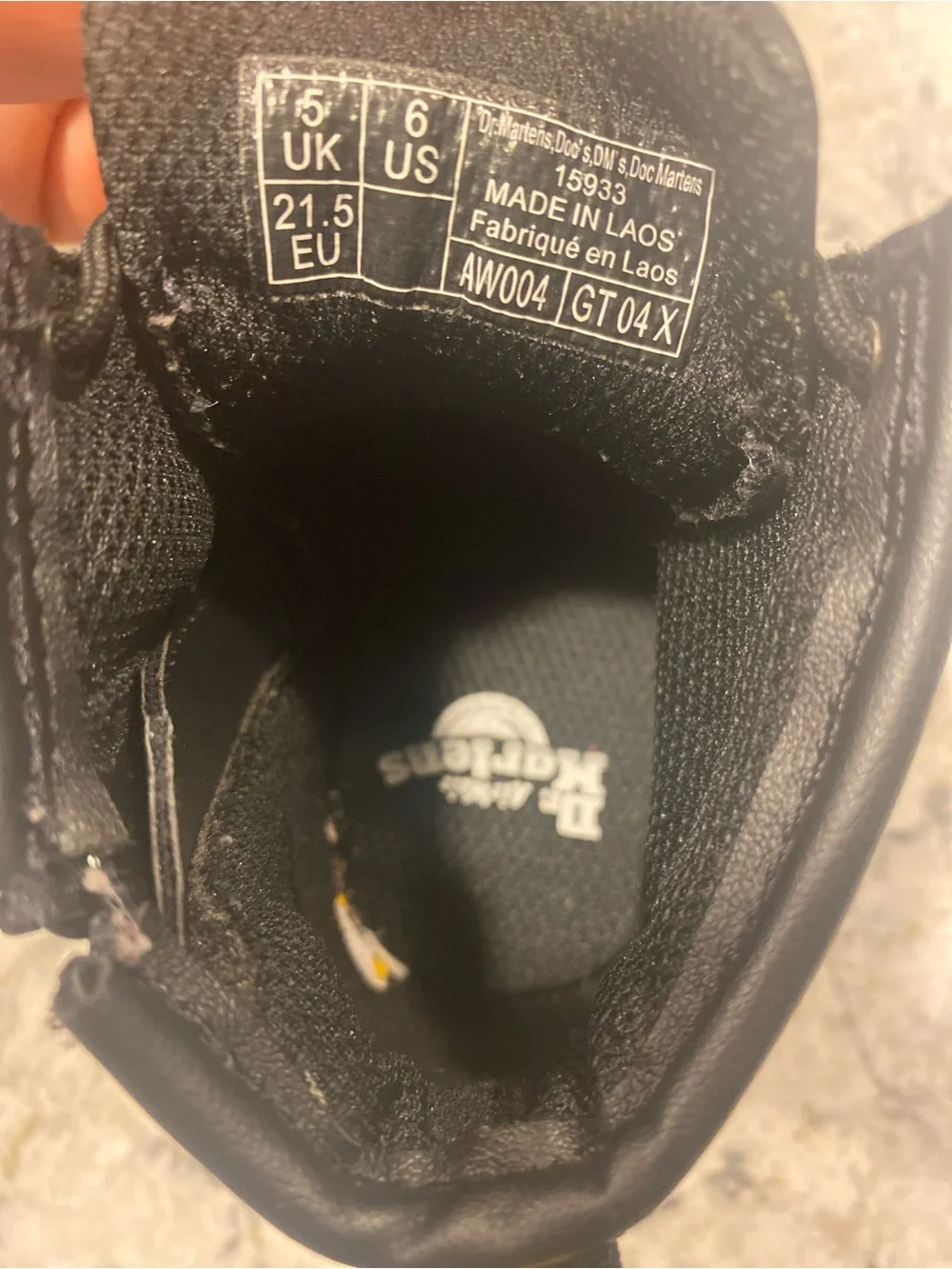 Dr. Martens 1460 Toddler Size 6 Black Leather Lace Up Side Zip Ankle Boots